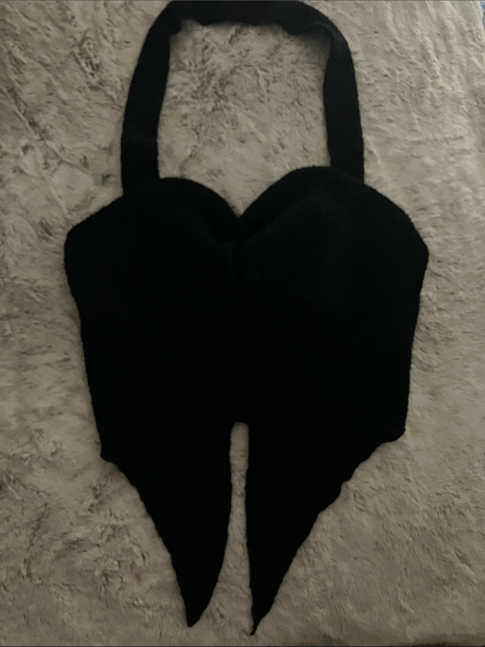ROMWE Black Heart-Shaped Halter Bustier Top